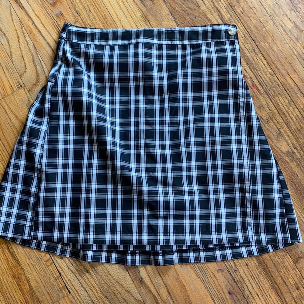 Sim & Sam Plaid Wrap Style Skirt